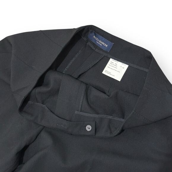 Piazza Sempione Italy Black Wool Marilyn Wide Leg Women 46 IT/US Size 10 Pants - Picture 5 of 10